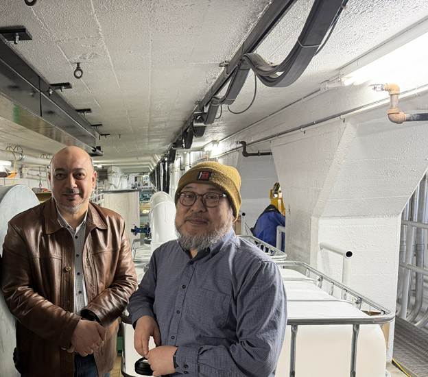 PEAK's founder Dr. Ossama Abdelkhalik (left) and Dr. Hyunse Yoon, Associate Research Scientist at IIHR (right)